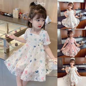 [PRINCESS KESLI] 1-11 Tahun Gaun Anak Perempuan Floral lace skirt little girl mesh princess dress Baju putri modis terbaru