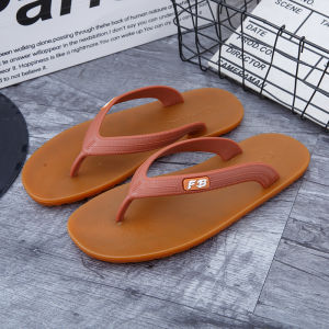 Summer Rubber Mens Thong Slippers Beach Sandals Anti-Slip Wear-Resistant Bathing Bathroom Slippers Casual Style PVC Material