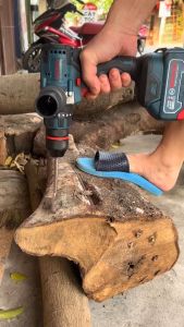 Máy Khoan Pin Boshun BS-ID1390BL Có Búa Động Cơ Không Chổi Than 100% Lõi Đồng Đầu AutoLock 13mm