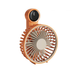 Handheld Desktop Fan 2-in-1 3 Speeds 1200mAh Battery LED Screen Quiet Strong 180° Tilt Portable for Travel Camping Hiking