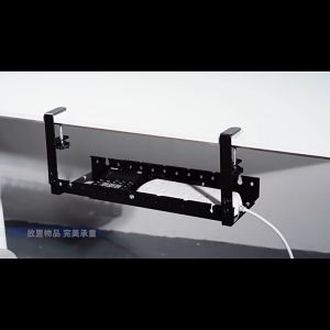 พับเก็บได้ 30-55cm รางเก็บสายไฟใต้โต๊ะ ไม่ต้องเจาะรู ทนทาน พร้อมแคลมป์ สําหรับจัดระเบียบบ้าน