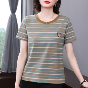 HUAXUNRAN | New Summer Loose Slimming T-shirt with Stripes