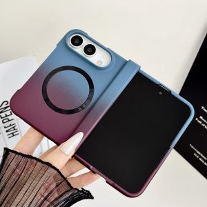 Matte for Magsafe Gradient Color Contrast Case for iPhone Duo 18 Fold Magnetic Y2K Wireless Charge Bumper Front and Back Cover