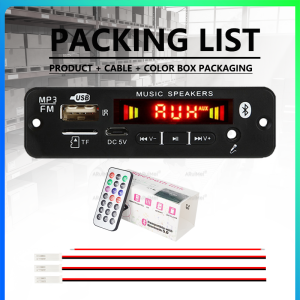 50W Audio Amplifier Board 2.0 Channel DC6V-12V Mini Stereo AMP with Remote Control Power Cord Speaker Wire Black Plastic Case