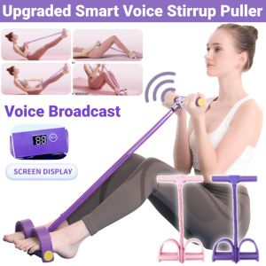 [Voice Broadcast] Full Body Exercise Pedal Puller Smart Counting Sit Up Assistant Stirrup Puller Yoga Pull Ropes Fitness Resistance Band