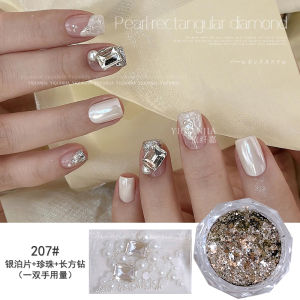 Silk Powder Pearl Wedding Nail Art Mirror Powder Frosted Diamond Square Drill Bridal Nails Beauty Tools Chinese Brand Yifanjia