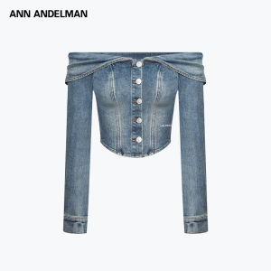 ANN ANDELMAN | Retro Faded One-shoulder Denim Jacket