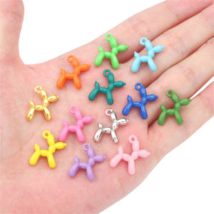4pcs 3D Balloon Dog Metal Charms Pendant For Necklace Bracelet Earring Keychain DIY Jewelry Making Accessories