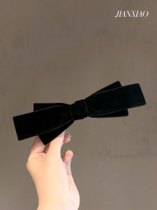 Elegant Black Velvet Hair Clip with Butterfly Knot Top Clip Half up Style Princess Hair Accessory Vintage Court Style