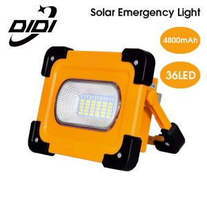 DIDI 36LED 4800mAh Solar Charge Outdoor Light USB Rechargeable Solar Emergency Light Waterproof Portable LED Lamp Lighting 太阳能露營燈