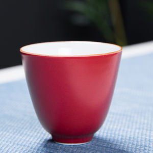 Wedding Ceremonial Red Glazed Ceramic Tea Cup