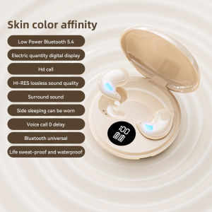 RUIYAN | TWS New Bluetooth Earplug In-ear Wireless Sleep Headphone Round Portable Touch Power Digital Display Long Battery Life Earphones