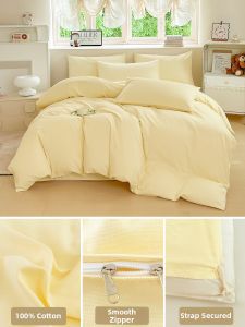 MENGWEIJUE | Breathable 100 Cotton Bedding Set 4 Pieces 2026 New