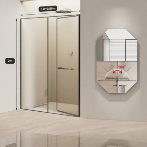 SSWW | Compact Linear Sunken Shower Room with Sliding Glass Door