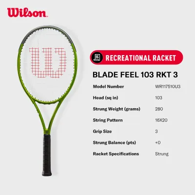 WILSON Blade Feel 103 Recreational Tennis Racket (Strung)