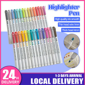 15 Colors/box Highlighter Pen Set Student Hand Account Pen Pastel Student Stationery Fluorescent Pen Aesthetic Colorful Double Headed Drawing Colored Markers Pens School Office Supplies荧光笔 荧光笔