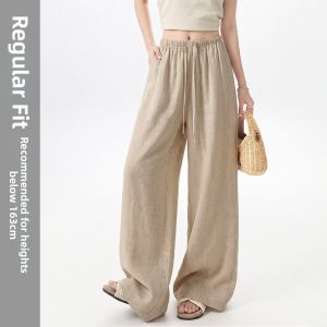 XINGJUSHE | Navy Thin Summer Comfort Linen Pants For Women