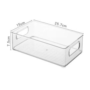 Drawer Organizer Bin Clear Stackable Fruit Food Jars Book Cosmetic Jewelry Storage Box Transparent Fridge Storage Bin Containers