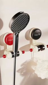 No-Punch Shower Head Mobile Bracket Swivelling Adsorption Shower Bracket Adjustable Shower Head Holder for Children