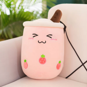 Trendy Large Pearl Milk Tea Cup Shaped Pillow Plush Toy