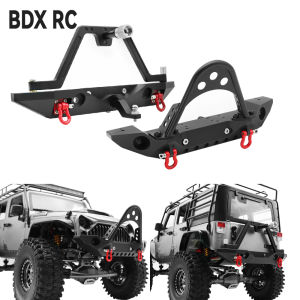 Metal Front Rear Bumper with Spare 1.9"Tire for 1/10 RC Crawler Axial SCX10 & SCX10 II 900046 AXI03007 GRT 86181 Upgrade Parts