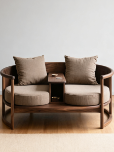 New Chinese Style Solid Wood Sofa Set Modern Simple Living Room Three-Seater Straight Row Sofa Furniture Home Use