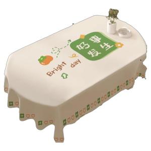 New Year round Tablecloth Washless Waterproof Oil-resistant Home High-grade PVC Dining Table Cloth Tea Table Mat INS Style