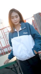 Rowndvsn Jacket Petrol White - Chicago Petrol White Tracksuit Jacket Rown Division