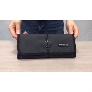 Electronic Organizer Travel Cable Organizer Bag Pouch Electronic Accessories Carry Case Portable Roll Up All-in-One Storage Bag for Cable Cord Charger Phone Hard DriveBlack