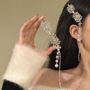 Original Design Silver Tassel Hair Accessories Full of Pearls Luxury High End Hairpins for Women Elegant Fashion Jewelry
