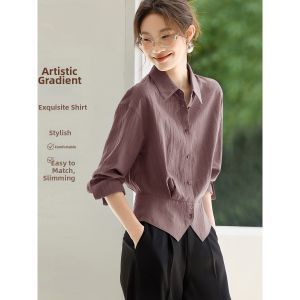 MOHANYIMEI | 2026 Autumn Versatile Slim Waist Business Casual Womens Blouse