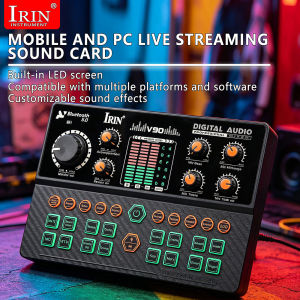 IRIN | IRIN Sound Card Mixer Built‑in LED Screen Multi‑Platform Compatible Audio Console Custom Sound Mixing for Live Streaming Recor
