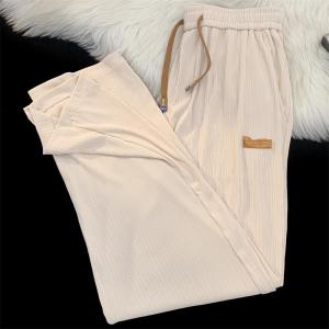 Mens Summer Thin Straight Ice Silk Quick Dry Casual Pants Loose Wide Leg Long Trousers Fashionable Sporty Loose Fit Youthful