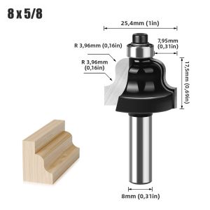 Dao Phay Gỗ 8mm Hợp Kim Tungsten Cobalt Dùng Cho Máy Tạo Hình Cạnh Trang Trí Và Máy Khắc Gỗ