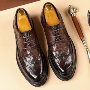 Brooks Mens Shoes Casual Wedding Groom Business Formal Heightening Leather Shoes Autumn Winter British Style Oxfords