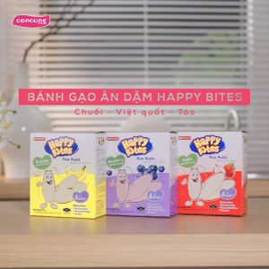 Bánh Gạo Ăn Dặm Cho Trẻ Em Happy Bites Việt Quất 50g