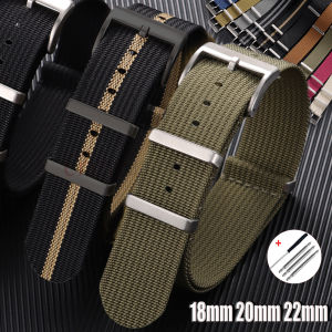 Ribbed Nylon Strap 18/20/22mm for Omega Seamaster Watchband Military Woven Sailcloth Men Women Universal Replacement Sport Wrist