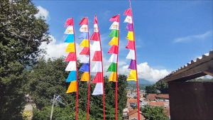 Bendera Umbul Umbul Warna Warni Merah Putih Gergaji 27 Meter
