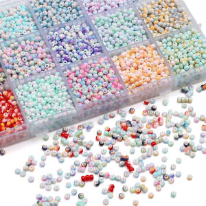 170Pcs 3mm High Quality Gradient AB Colorful Glass Round Beads for Jewelry Making DIY Necklace Bracelet Earring Accessories
