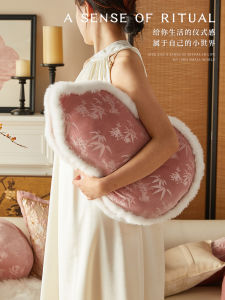 New Chinese Style Gourd Pillow French Style Pink Living Room Sofa Pillow Luxury High End Feeling Cushion Backrest Pad