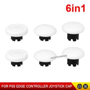 6 IN 1 White Black Replacement Analog Stick Joystick Thumbsticks Cap Button for PS5 Edge Gamepad Controller Accessories