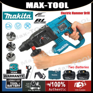 Cordless rotary electric hammer Heavy Duty Electric Brushless Hammer With Chisel Set Tools 18V Lithium Electric Brushless Hammer Drill Pick Three Purpose Multifunctional Concrete