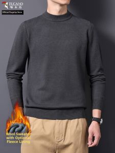 TUCANO | Insulated Thermal Wool Sweater Male Half High Collar Solid Color