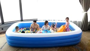 Inflatable 3 Ring Layer Swimming Pool Family Large Electric Air Pump Kolam Renang Mandi Pam Angin Besar Keluarga Budak Murah
