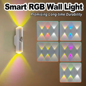 Usb Rechargeable Motion Sensor Led Night Light Indoor Wireless Lamp Wall Magnetic Cordless Bedroom Rgb Ambient Stair Door Modern