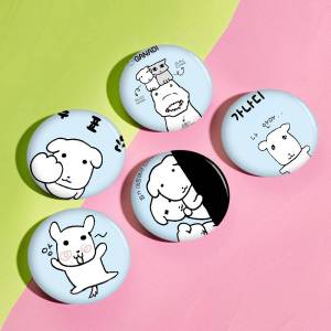 Cute GANADI Creative Pins Funny Faces Round Snap-in Brooch Badge Backpack Hat Accessories Jewelry Gifts