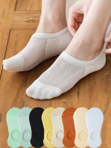 5 Pairs Socks womens Summer Invisible Short No Show Fashion Lace Breathable Silicone Non-slip  Boat Socks