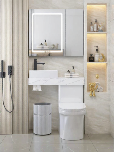 NIUNAISI | Integrated Small Apartment Vanity Rock Plate Cabinet