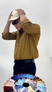 Áo sơ mi nam vạt bầu tay dài trơn Amazing form truyền thống vải KT sợi tre nhiều màu size đại tới 110kg