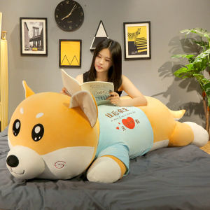 Huggable Plush Dog Toy Giant Soft Pillow Sleeping Bed Companion Corgi Puppy Doll Gift Bearable Husky Super Large Stuffed Dog